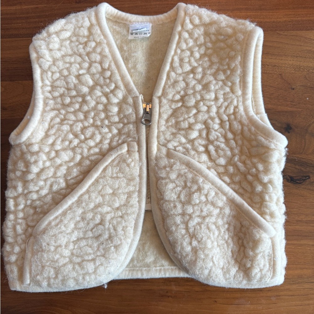 Sheep wool shearling vest 2T